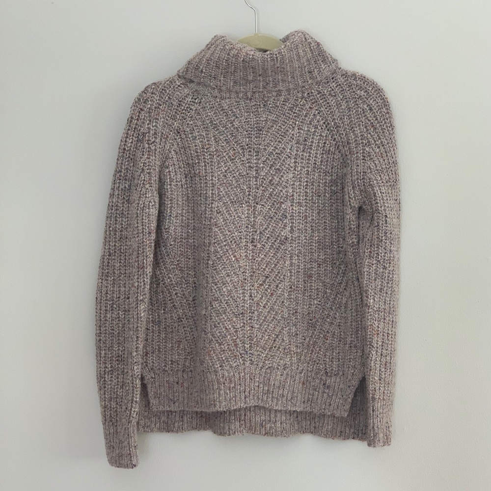 Grey marled turtleneck sweater
